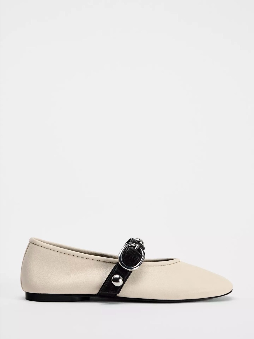 Studded Leather Ballet Flats